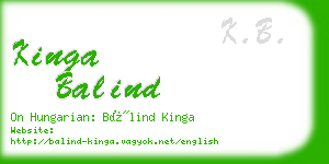 kinga balind business card